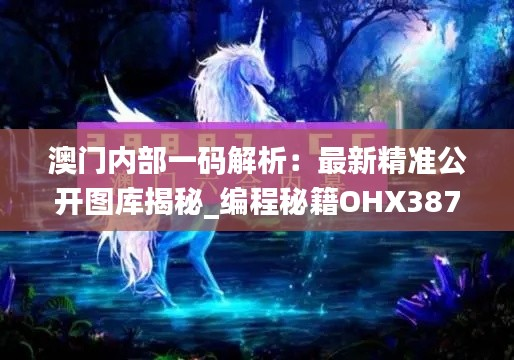 澳门内部一码解析:最新精准公开图库揭秘_编程秘籍OHX387.9