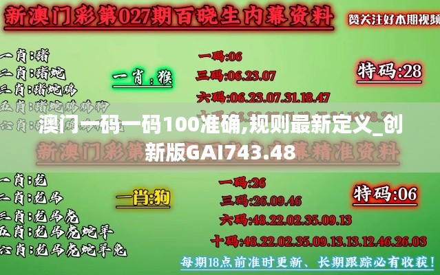 澳门一码一码100准确,规则最新定义_创新版GAI743.48