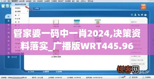 管家婆一码中一肖2024,决策资料落实_广播版WRT445.96