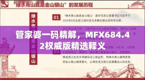 管家婆一码精解,MFX684.42权威版精选释义