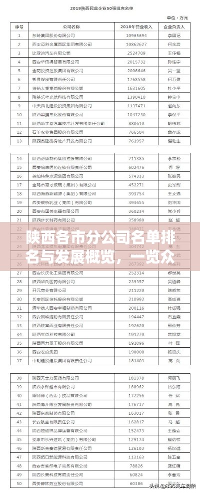 陕西各市分公司名单排名与发展概览,一览众胜景!